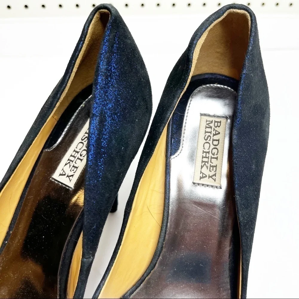 Badgley Mischka | Vision Blue Metallic Point Toe Stiletto Heel Pumps